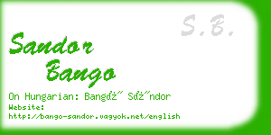 sandor bango business card