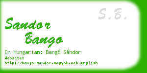 sandor bango business card
